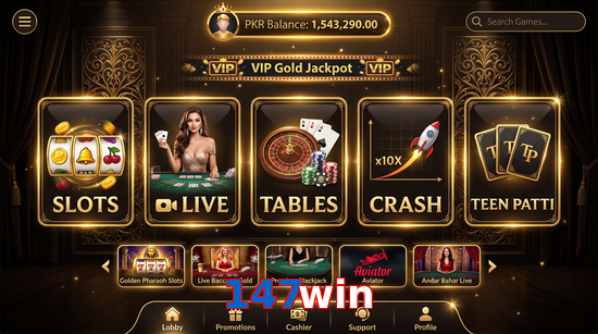 Main screen of 147Win casino page for PK players